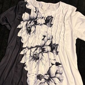 Monochrome Floral Women's Blouse